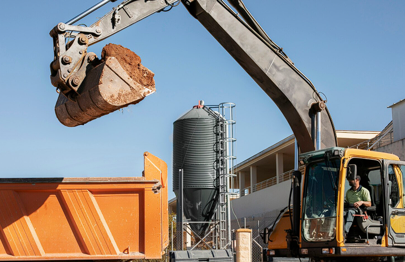 Heavy equipment on site